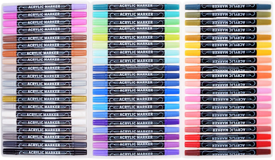 Jokomisiada Double-sided waterproof acrylic markers 60 pcs - various uses AP0125