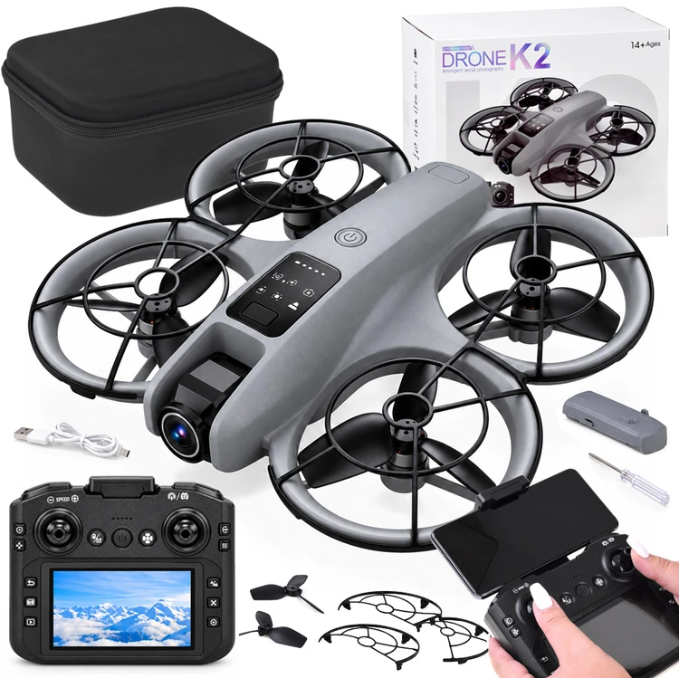 Jokomisiada Drone with camera - remote-controlled Kvadkopteris + remote control with LCD screen RC0775