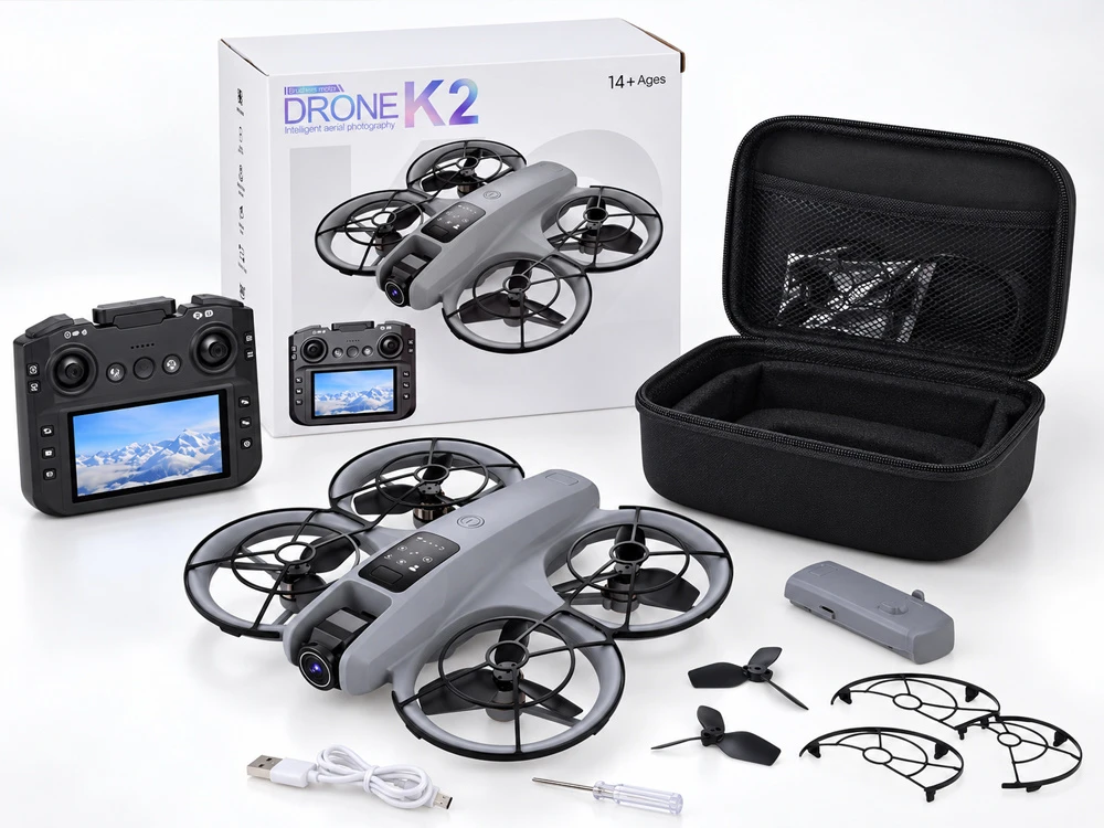 Jokomisiada Drone with camera - remote-controlled Kvadkopteris + remote control with LCD screen RC0775