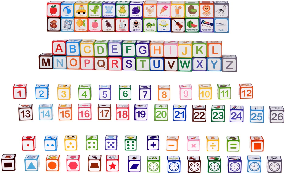Jokomisiada EDUCATIONAL magnetic blocks - learning to count, letters, clock 35pcs ZA6603
