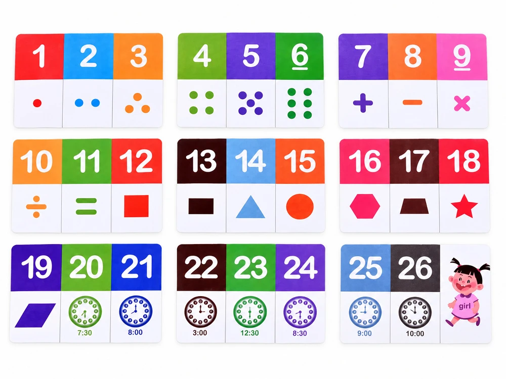 Jokomisiada EDUCATIONAL magnetic blocks - learning to count, letters, clock 35pcs ZA6603