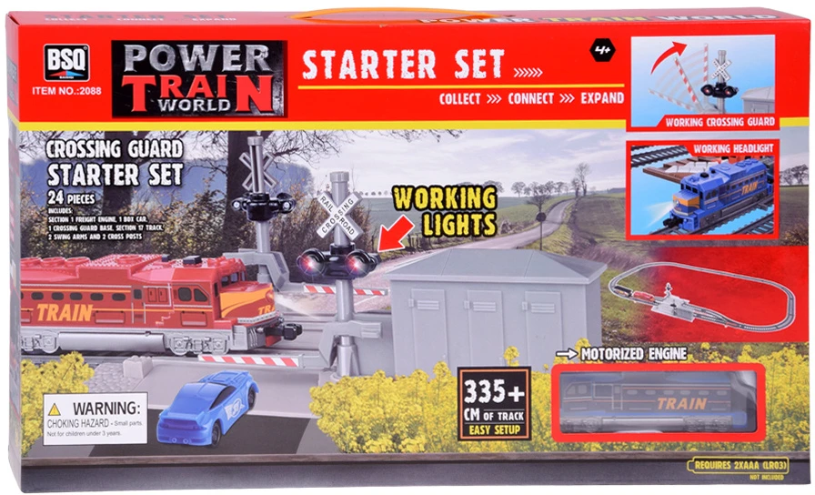 Jokomisiada Electric Train Set 335 cm Tracks Railway Crossing Barriers Lights RC078