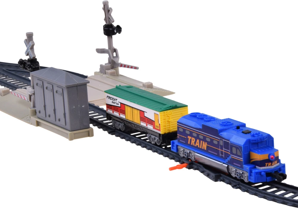 Jokomisiada Electric Train Set 335 cm Tracks Railway Crossing Barriers Lights RC078