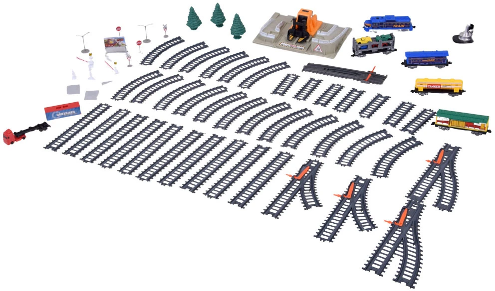 Jokomisiada Electric Train Set Car Carrier 4 Cars 5 Wagons 762 cm Track RC0802