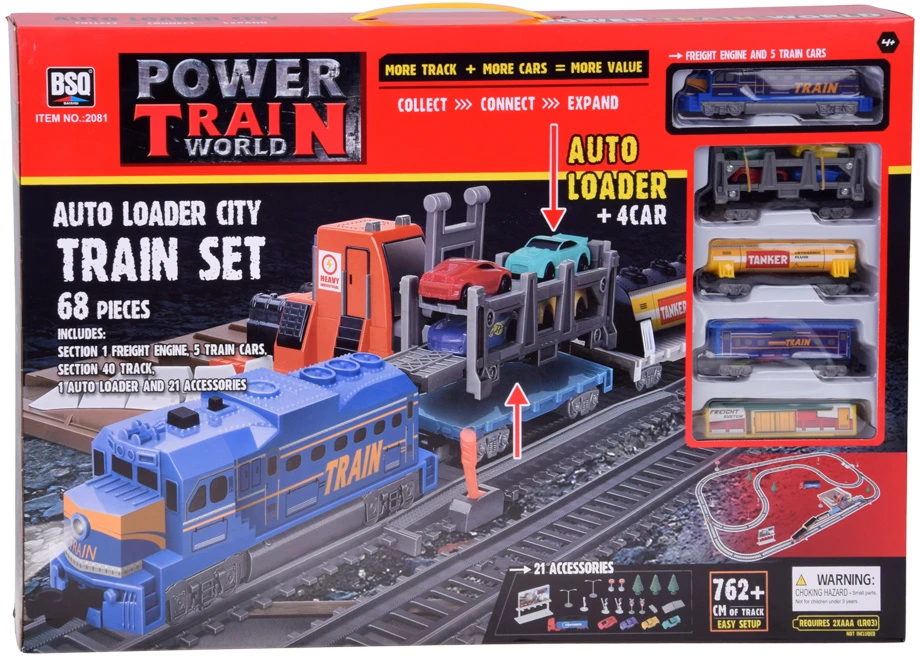 Jokomisiada Electric Train Set Car Carrier 4 Cars 5 Wagons 762 cm Track RC0802