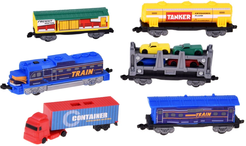 Jokomisiada Electric Train Set Car Carrier 4 Cars 5 Wagons 762 cm Track RC0802