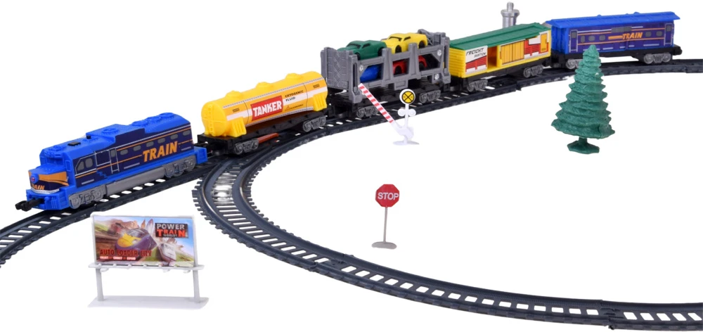 Jokomisiada Electric Train Set Car Carrier 4 Cars 5 Wagons 762 cm Track RC0802