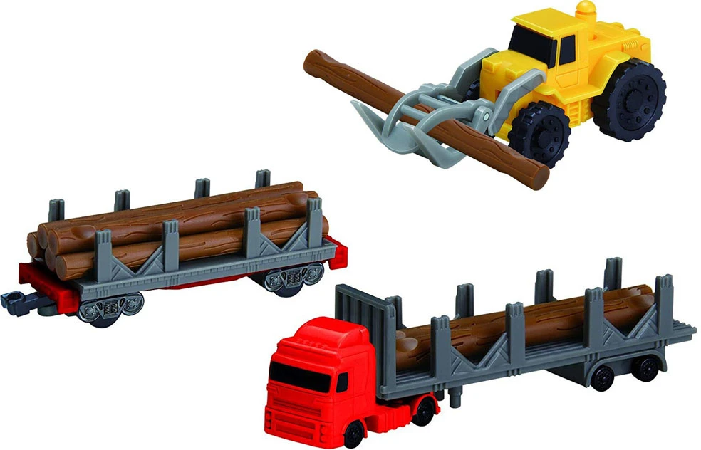 Jokomisiada Electric Train Set Sawmill Loader 3 Wagons 450 cm Tracks RC0780