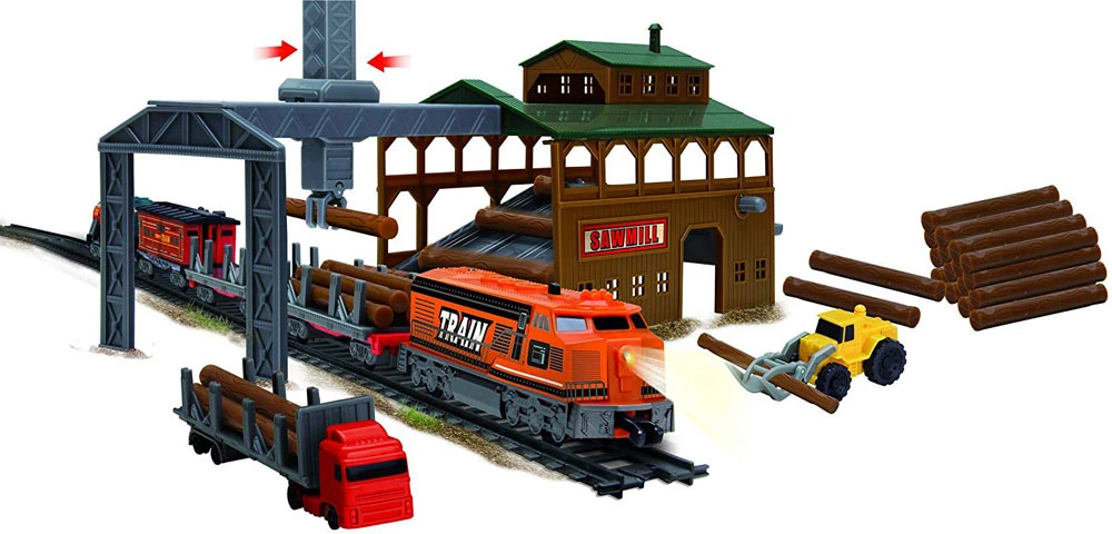 Jokomisiada Electric Train Set Sawmill Loader 3 Wagons 450 cm Tracks RC0780
