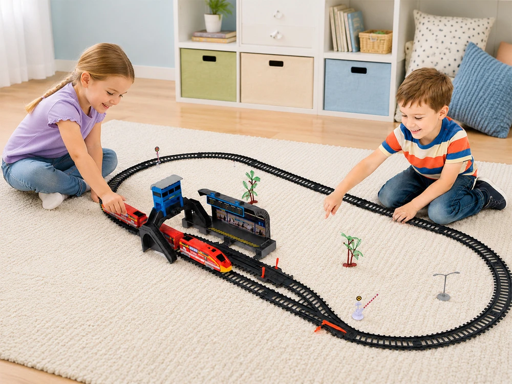 Jokomisiada Electric Train Set Station Platform Tracks Switches Light RC0782