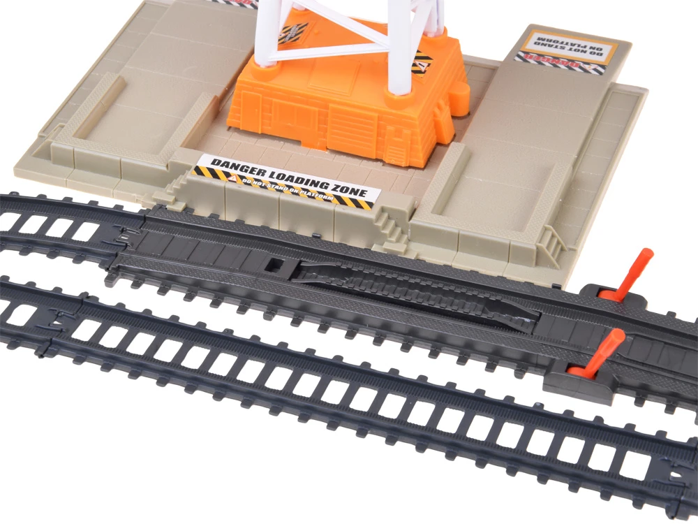 Jokomisiada Electric Train Set with Tracks, Locomotive, Wagons and Crane RC0783