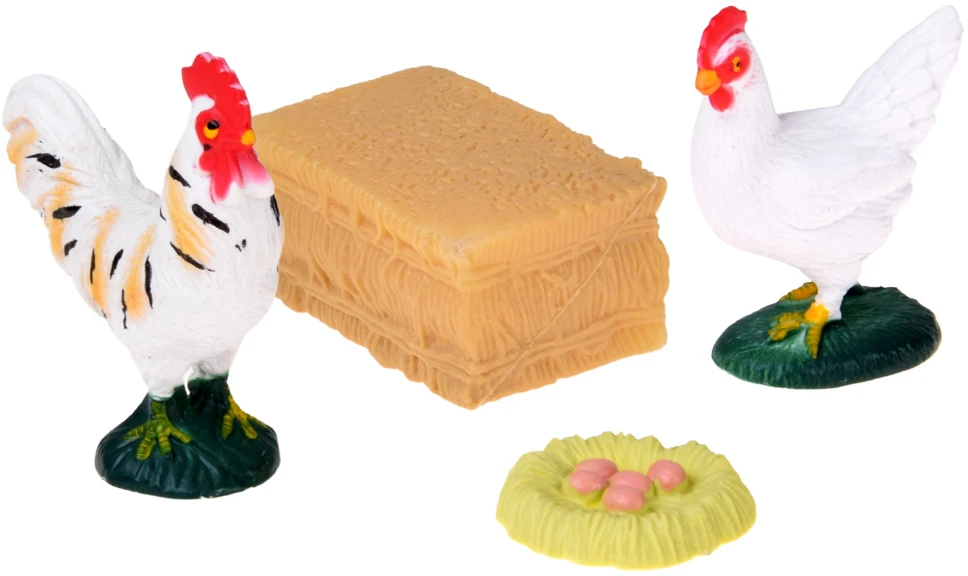 Jokomisiada FARM ANIMALS SERIES Farmer and birds set - hen, rooster, goose ZA6404 A
