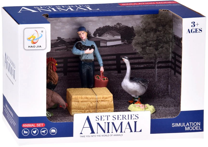 Jokomisiada FARM ANIMALS SERIES Farmer and birds set - hen, rooster, goose ZA6404 C