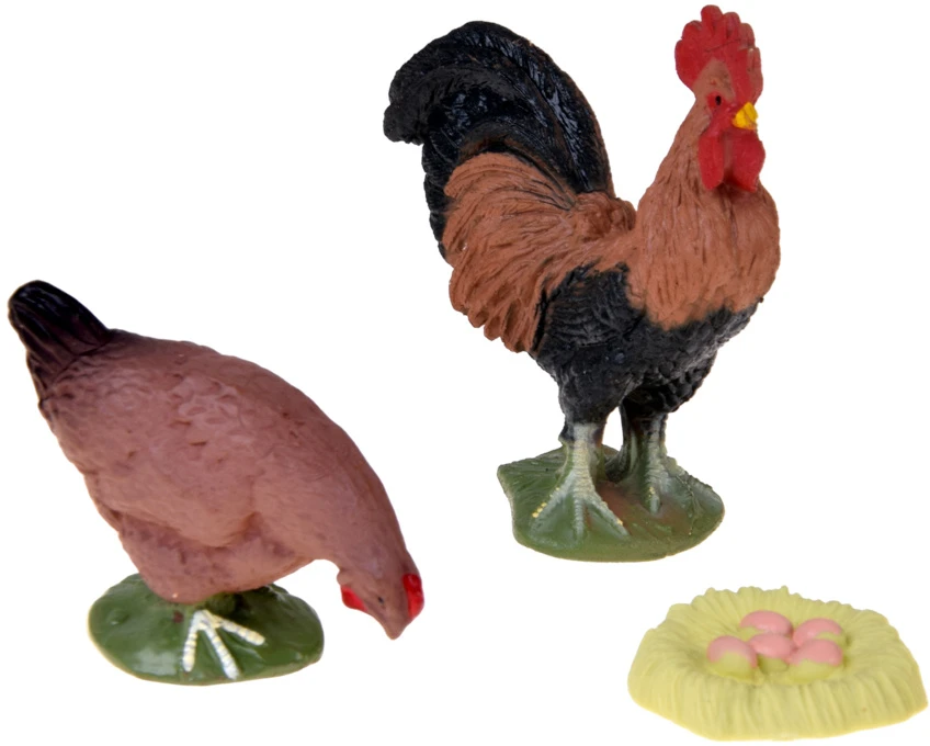 Jokomisiada FARM ANIMALS SERIES Farmer and birds set - hen, rooster, goose ZA6404 D