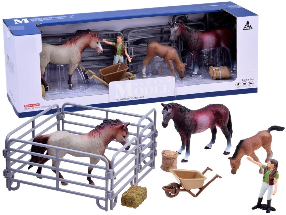 Jokomisiada FARM ANIMALS SERIES Set of horses from the farm Figurines COLLECTION ZA2604