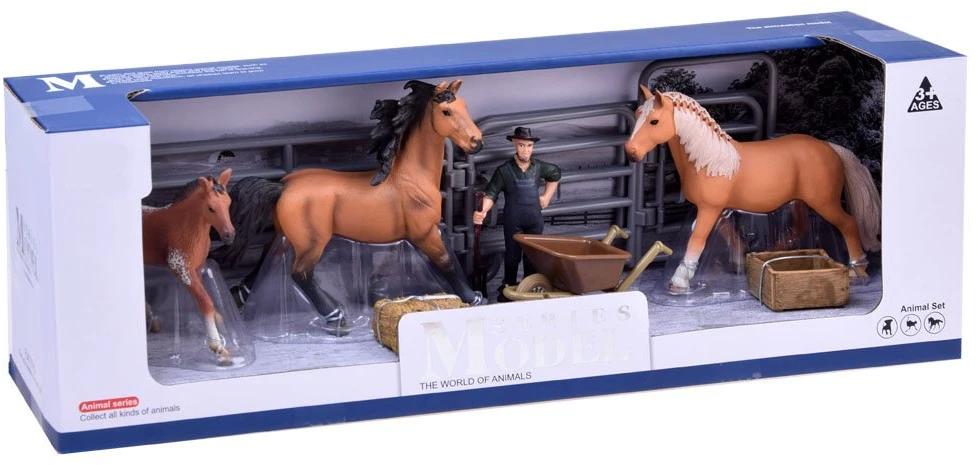 Jokomisiada FARM ANIMALS SERIES Set of horses from the farm Figurines COLLECTION ZA2604