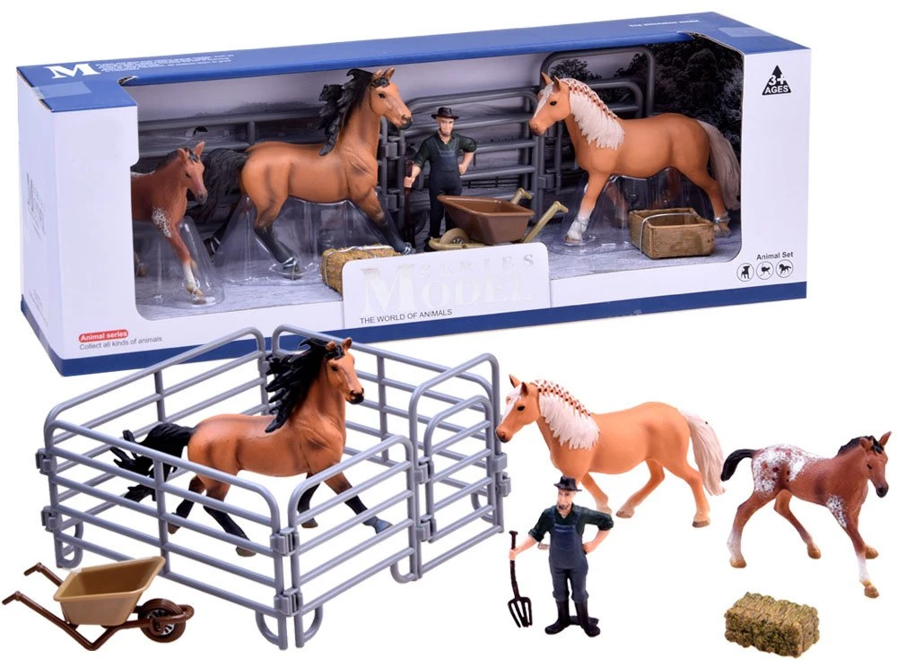 Jokomisiada FARM ANIMALS SERIES Set of horses from the farm Figurines COLLECTION ZA2604