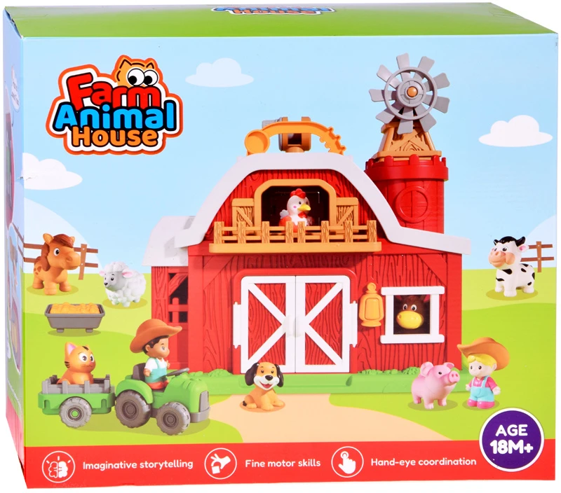 Jokomisiada FARM Opening barn + 10 figures, tractor, and farm accessories ZA6384