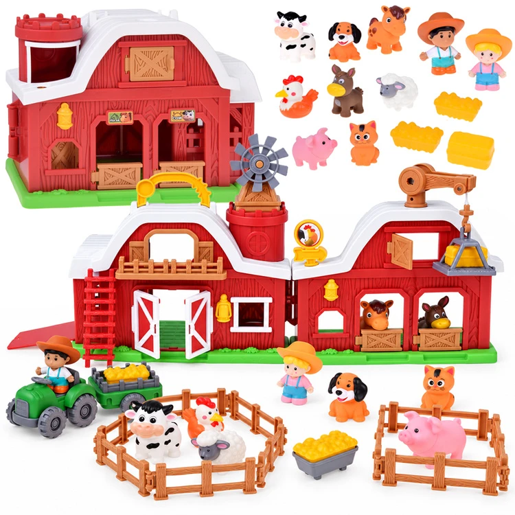 Jokomisiada FARM Opening barn + 10 figures, tractor, and farm accessories ZA6384