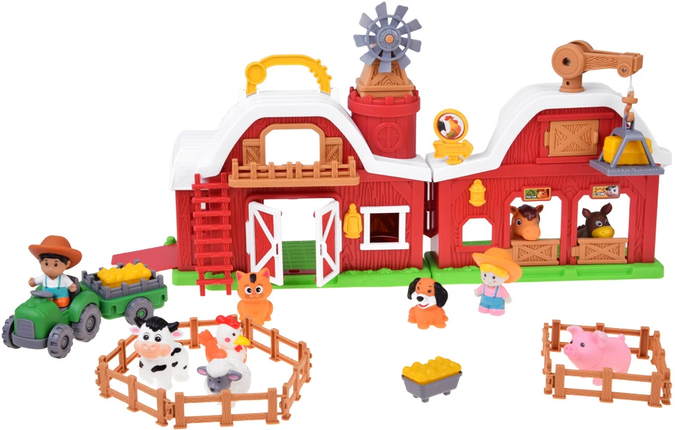 Jokomisiada FARM Opening barn + 10 figures, tractor, and farm accessories ZA6384