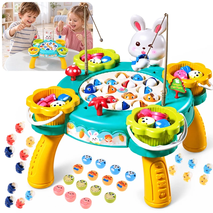 Jokomisiada Fishing Game Magnetic Rods Rotating Board Skill Game ZA6337