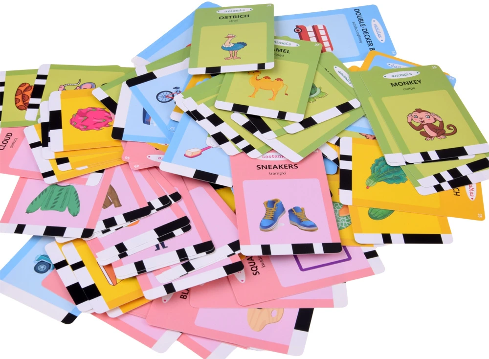 Jokomisiada Flashcard Reader for Learning Words – POLISH ENGLISH – 224 Learning Cards ZA6628