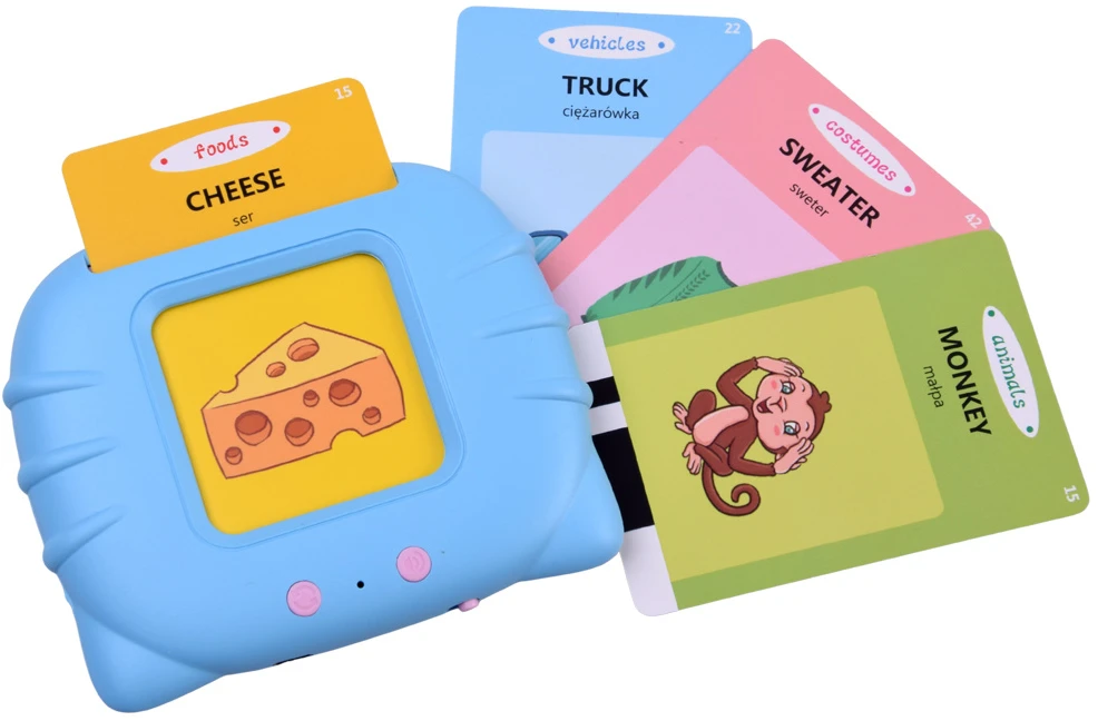 Jokomisiada Flashcard Reader for Learning Words – POLISH ENGLISH – 224 Learning Cards ZA6628