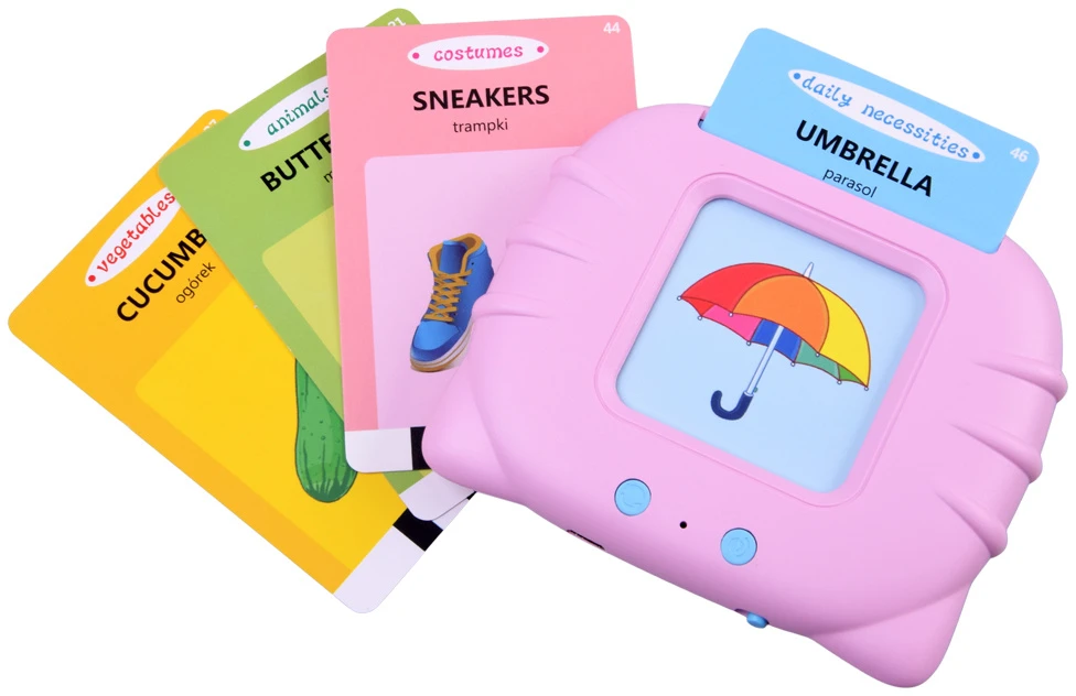 Jokomisiada Flashcard Reader for Learning Words – POLISH ENGLISH – 224 Learning Cards ZA6628