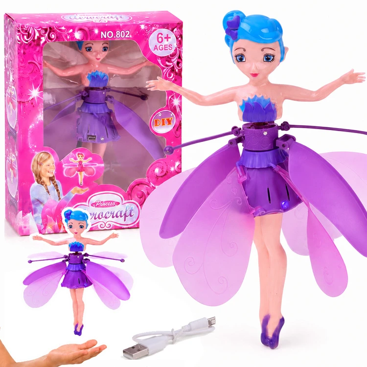 Jokomisiada Flying Fairy Interactive Butterfly Doll Hand Sensor Light USB ZA6598
