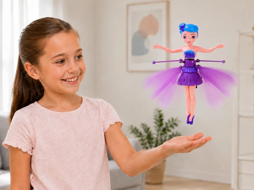Jokomisiada Flying Fairy Interactive Butterfly Doll Hand Sensor Light USB ZA6598