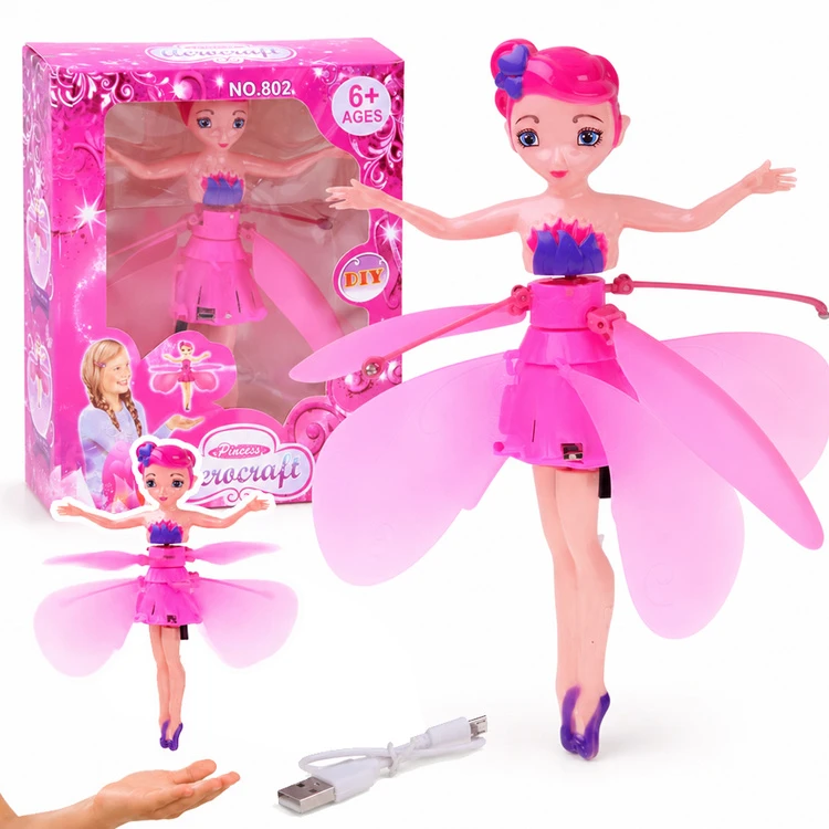 Jokomisiada Flying Fairy Interactive Butterfly Doll Hand Sensor Light USB ZA6598