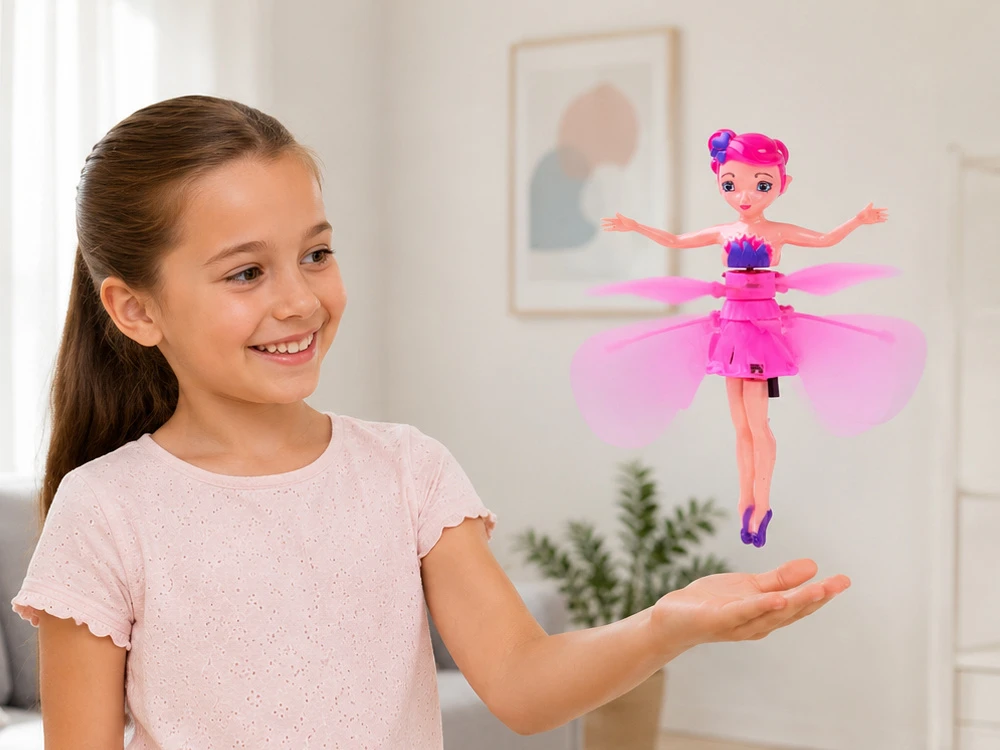 Jokomisiada Flying Fairy Interactive Butterfly Doll Hand Sensor Light USB ZA6598