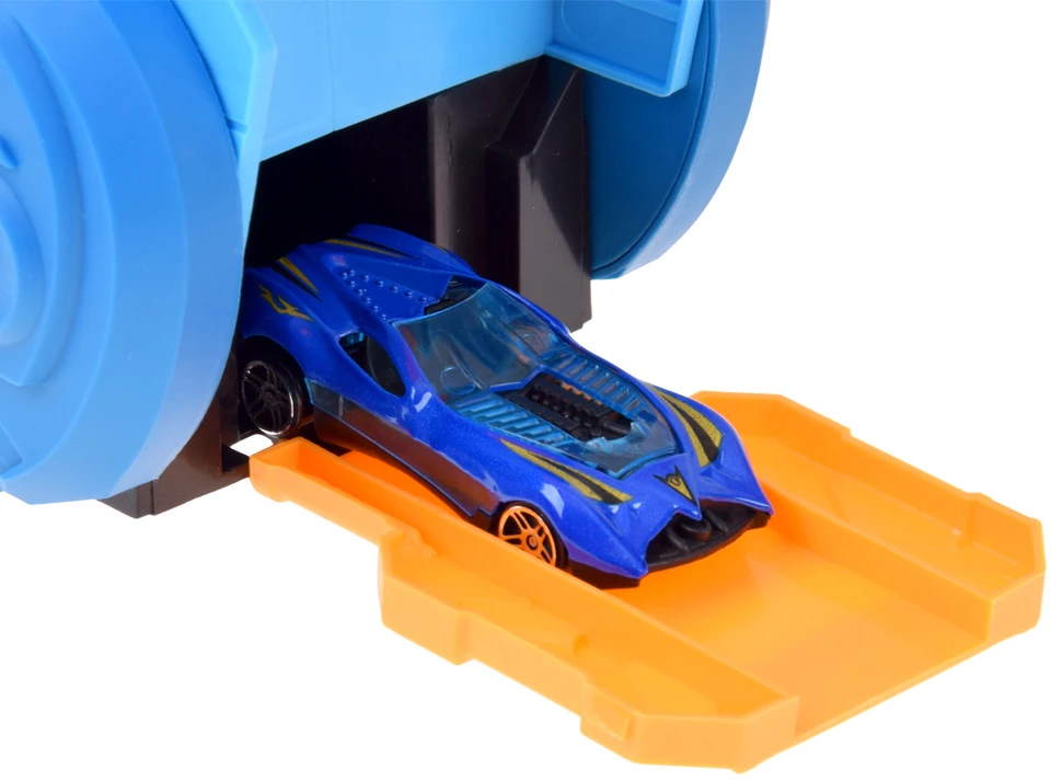 Jokomisiada Foldable car 2 in 1 DINOSAUR garage eats vehicles + signs and springs ZA6595