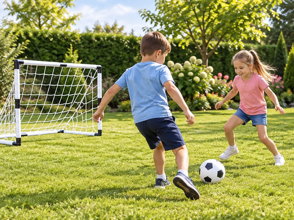 Jokomisiada Football Set for Children 2 Goals 95 cm 2 Soft Balls Pump SP0886