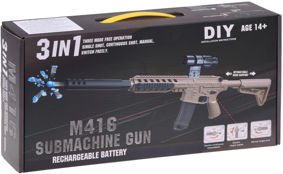 Jokomisiada Gel ball gun - 3 modes, battery operated + manual DIY ZA6383