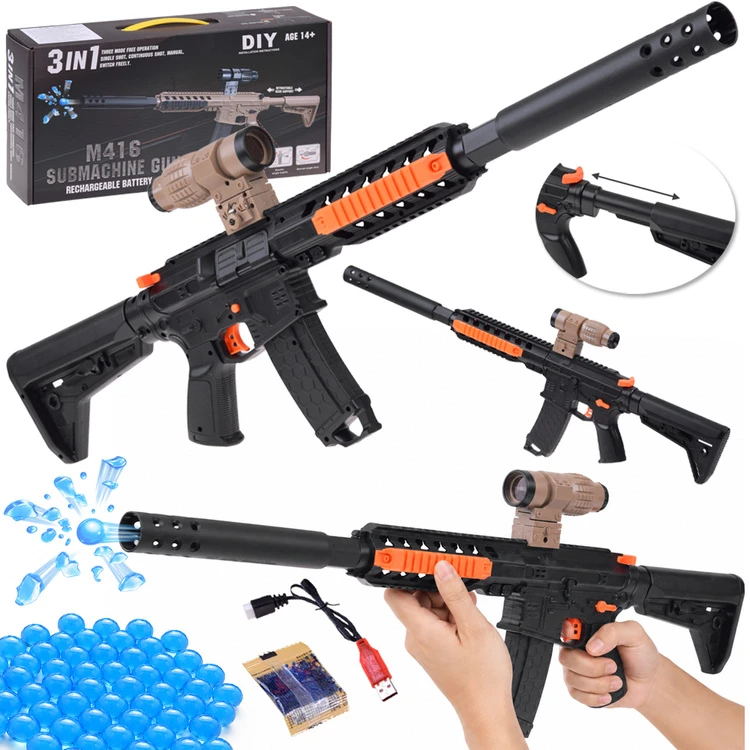 Jokomisiada Gel ball gun - 3 modes, battery operated + manual DIY ZA6383