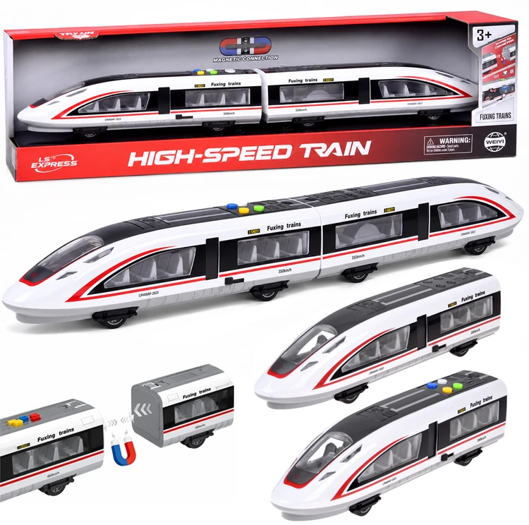 Jokomisiada High-Speed Train Magnetic Train 57 cm Friction Drive Sound and Light ZA6387