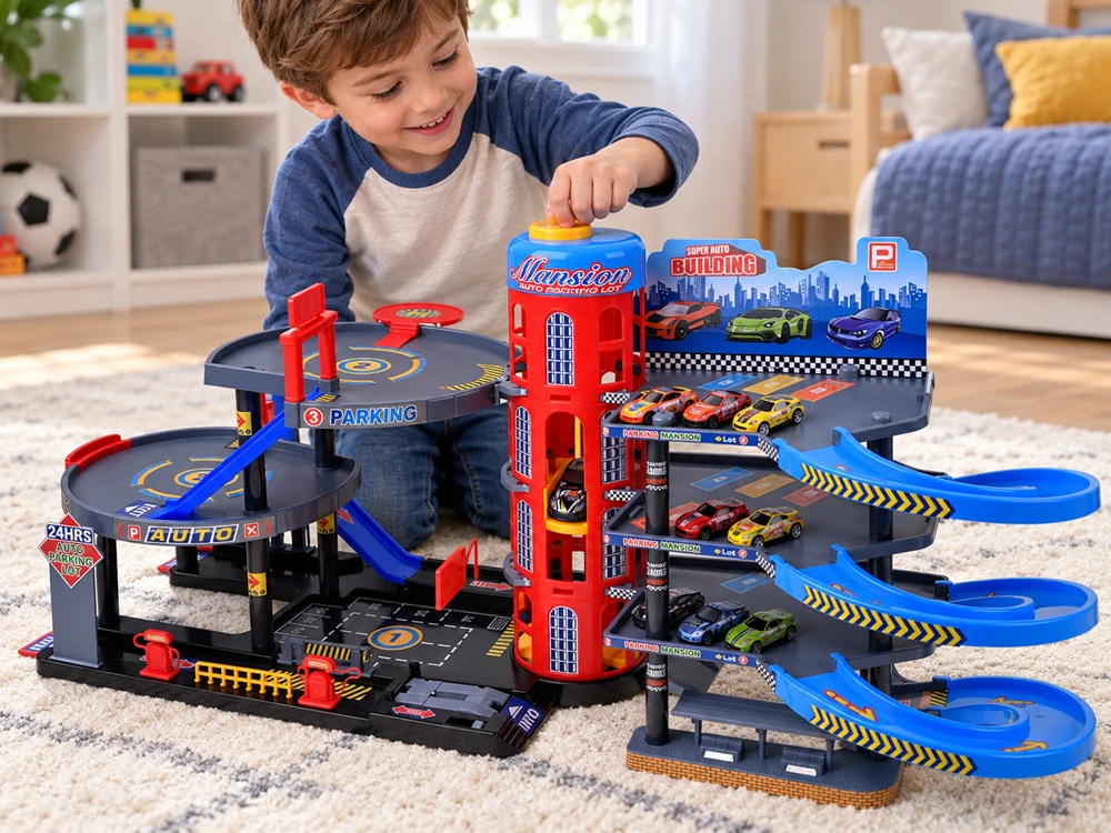 Jokomisiada Huge PARKING GARAGE - elevator, ramps, exits, movable elements + springs ZA6199