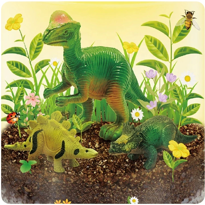 Jokomisiada Illuminated DINOSAUR GARDEN 3-in-1 terrarium, lamp, DIY plant cultivation ZA6567