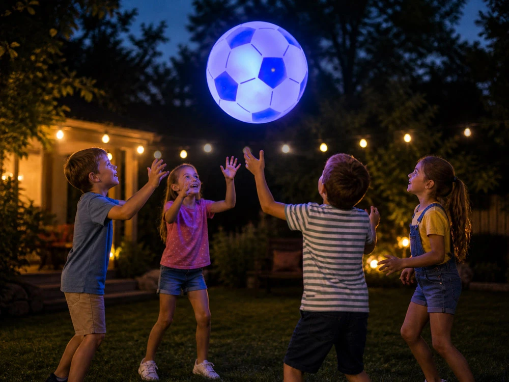 Jokomisiada Inflatable LED Ball for Kids 67 cm – Lightweight, Glowing, Perfect for Play SP0869