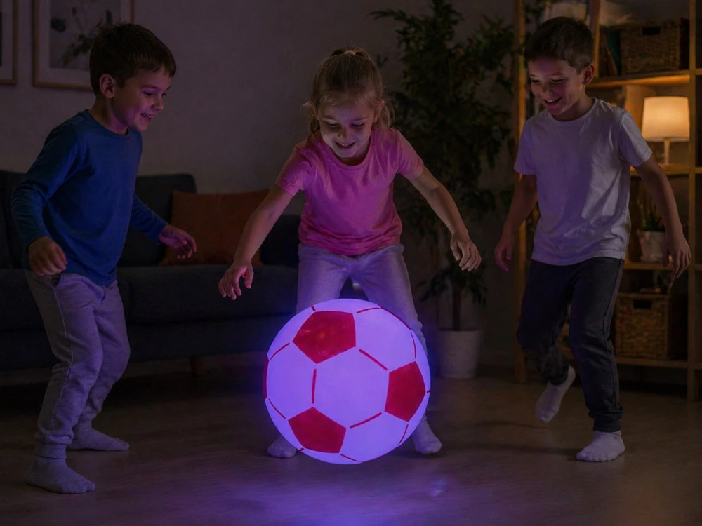 Jokomisiada Inflatable LED Ball for Kids 67 cm – Lightweight, Glowing, Perfect for Play SP0869