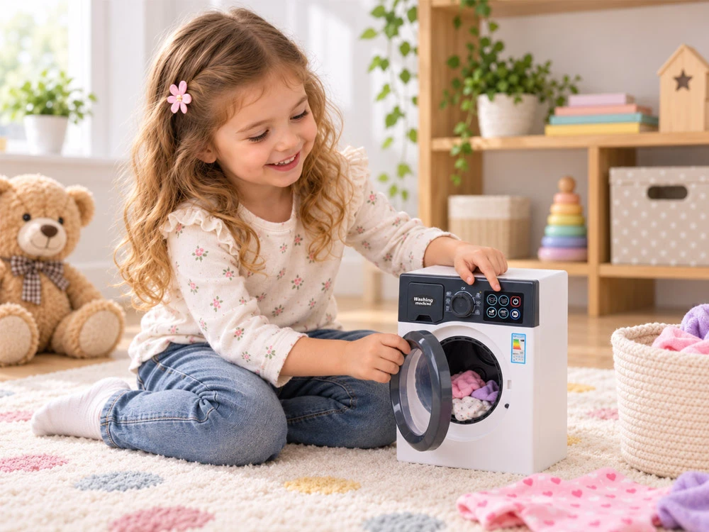 Jokomisiada Interactive Automatic Skalbimo mašina for Children Rotating Drum Light ZA6318