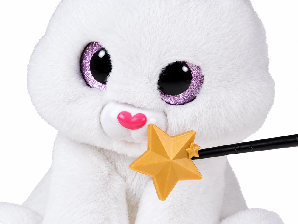 Jokomisiada Interactive Baltas Plush Rabbit 30 cm Dancing Light-Up Musical Magic Wand ZA6329