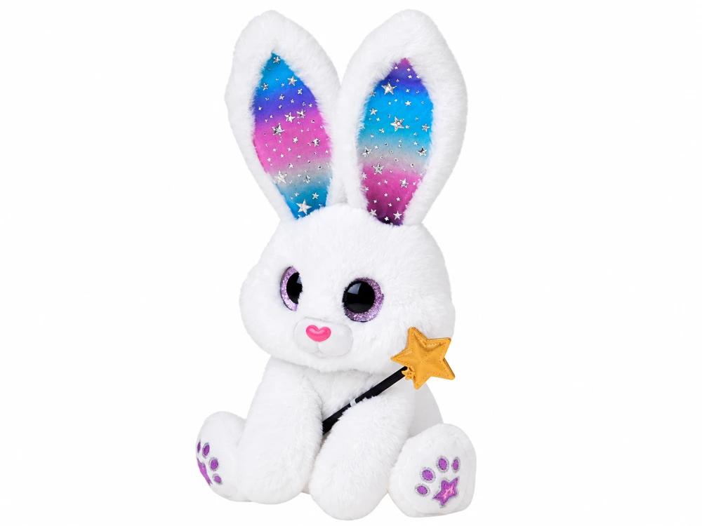 Jokomisiada Interactive Baltas Plush Rabbit 30 cm Dancing Light-Up Musical Magic Wand ZA6329