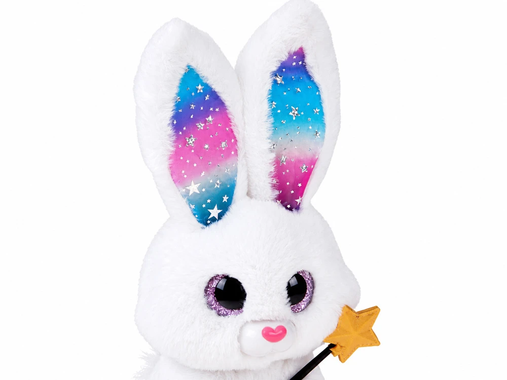 Jokomisiada Interactive Baltas Plush Rabbit 30 cm Dancing Light-Up Musical Magic Wand ZA6329