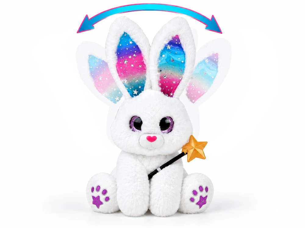 Jokomisiada Interactive Baltas Plush Rabbit 30 cm Dancing Light-Up Musical Magic Wand ZA6329