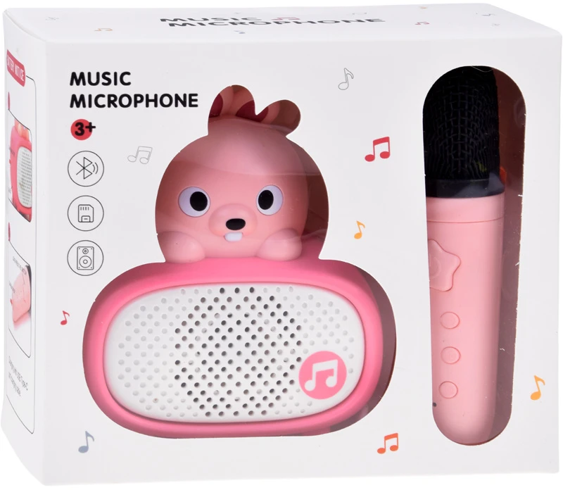 Jokomisiada Interactive Bluetooth Karaoke Microphone Speaker Bunny Music IN0193