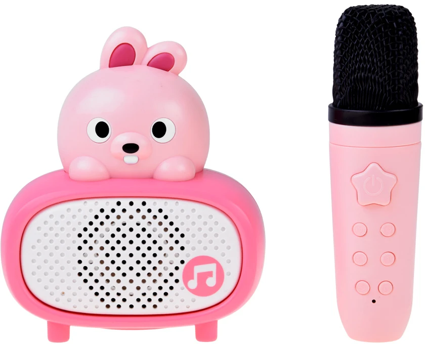 Jokomisiada Interactive Bluetooth Karaoke Microphone Speaker Bunny Music IN0193