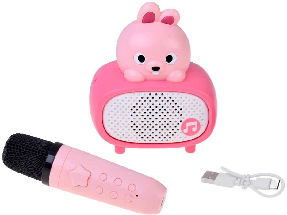 Jokomisiada Interactive Bluetooth Karaoke Microphone Speaker Bunny Music IN0193