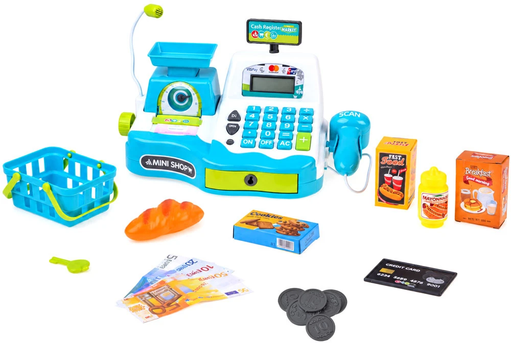 Jokomisiada INTERACTIVE cash register for children - reader, scale, receipt 21 pieces ZA6196